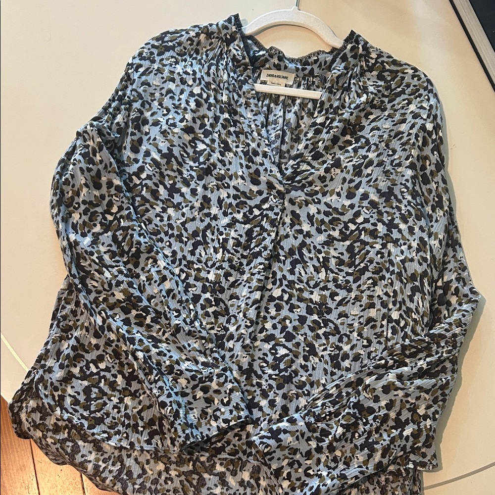 Zadig & Voltaire Leopard Print Tink Blouse